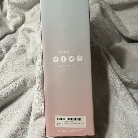 IRON•FLASK BUBBLE GUM 16OZ NARROW MOUTH STRAW LID 16OZ •F*NEW* - Picture 3 of 4